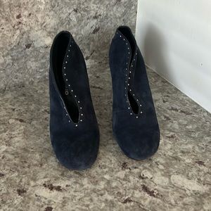 Franco Sarto blue suede booties, size 9 1/2